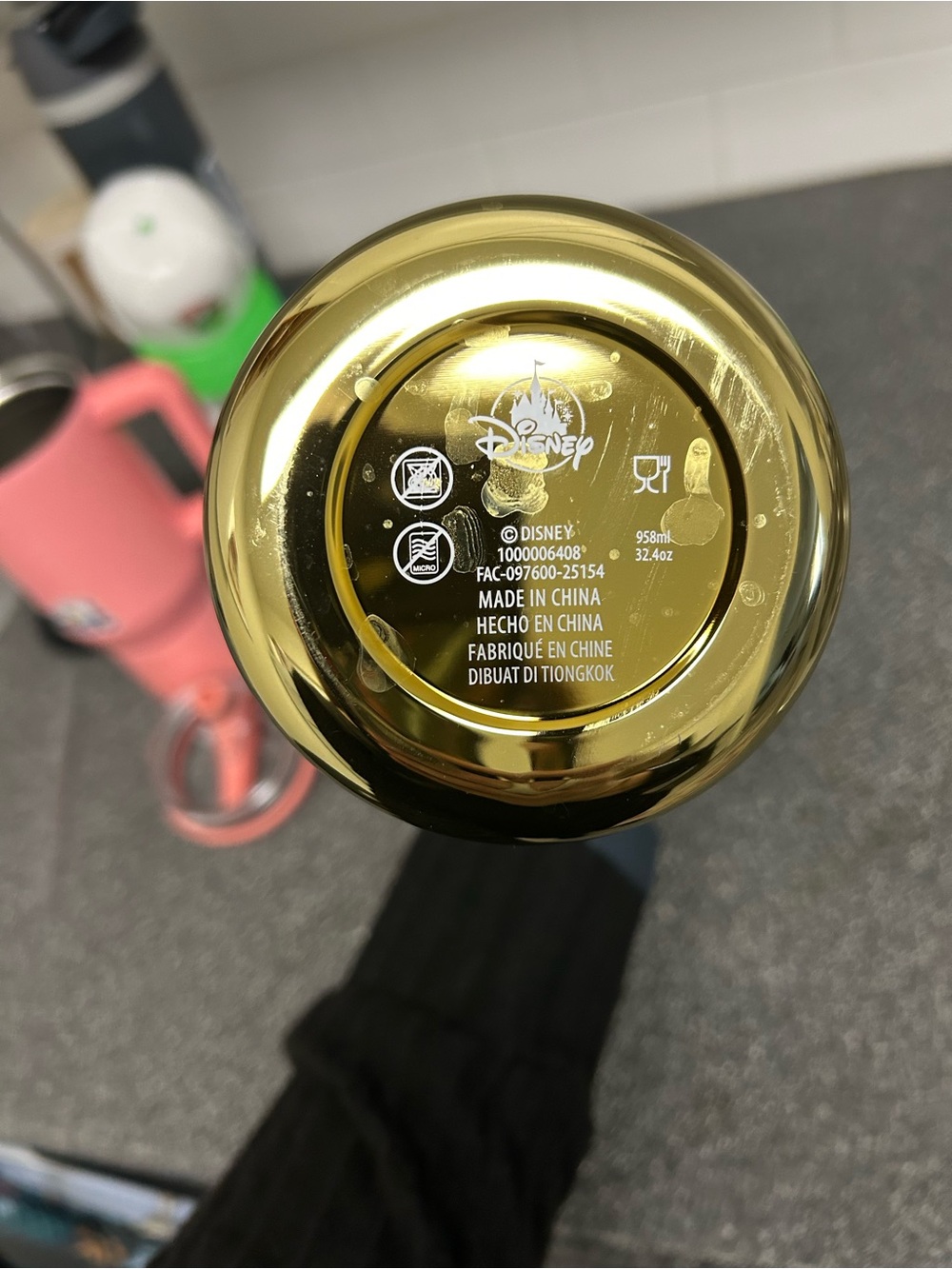 Disney Black and Gold Castle Stainless Water Bottle - Picture 5 of 5